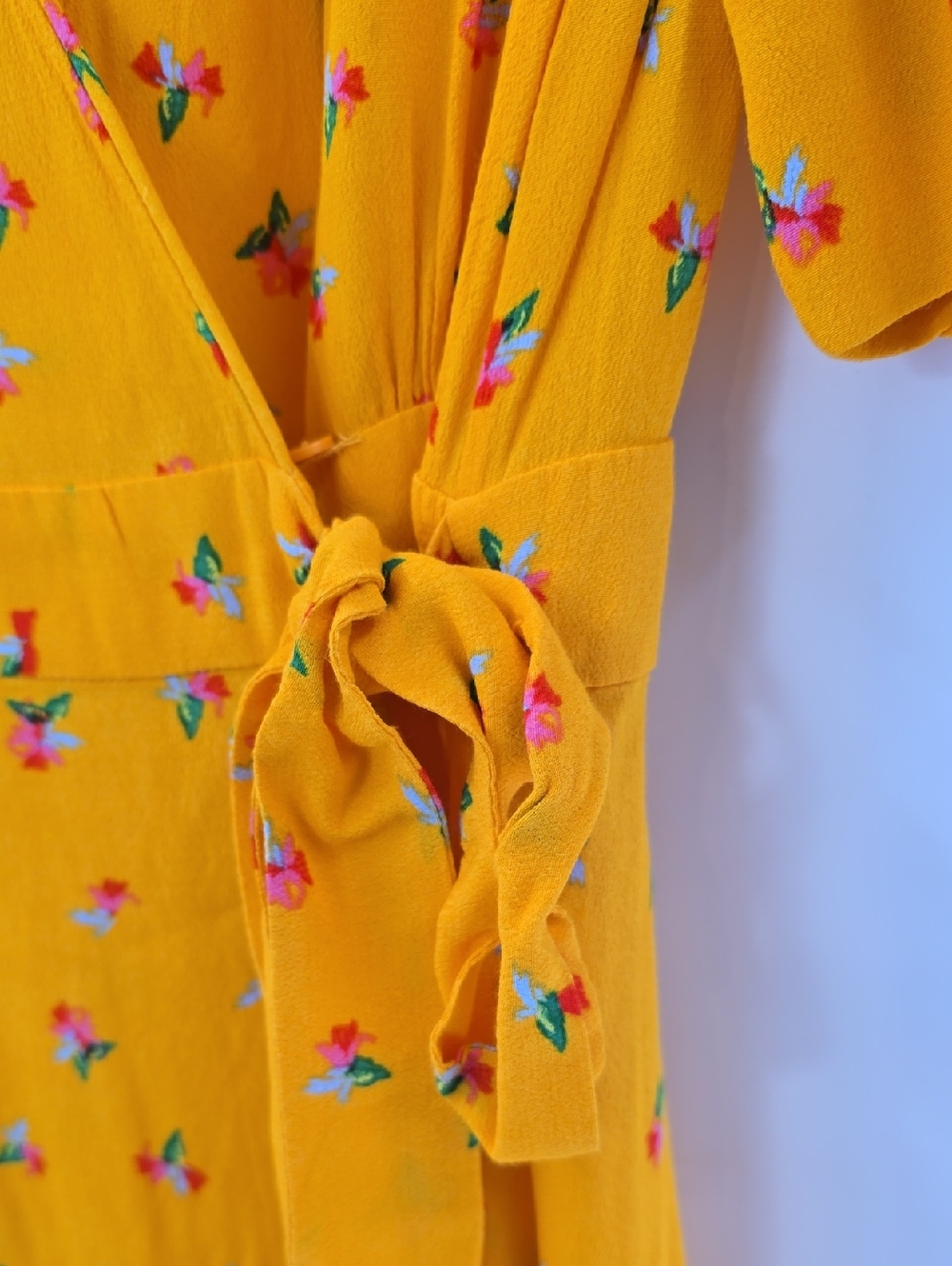 & Other Stories Mustard Yellow Floral Wrap Maxi Dress - Picture 5 of 9